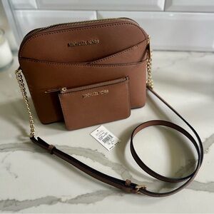 Michael Kors Jet Set Travel crossbody bag and wallet set in brown